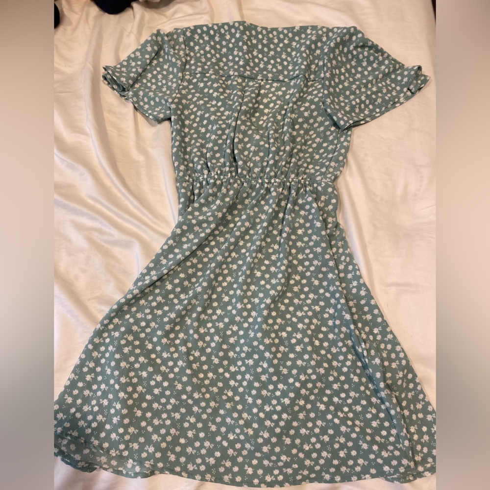 Green floral dress
